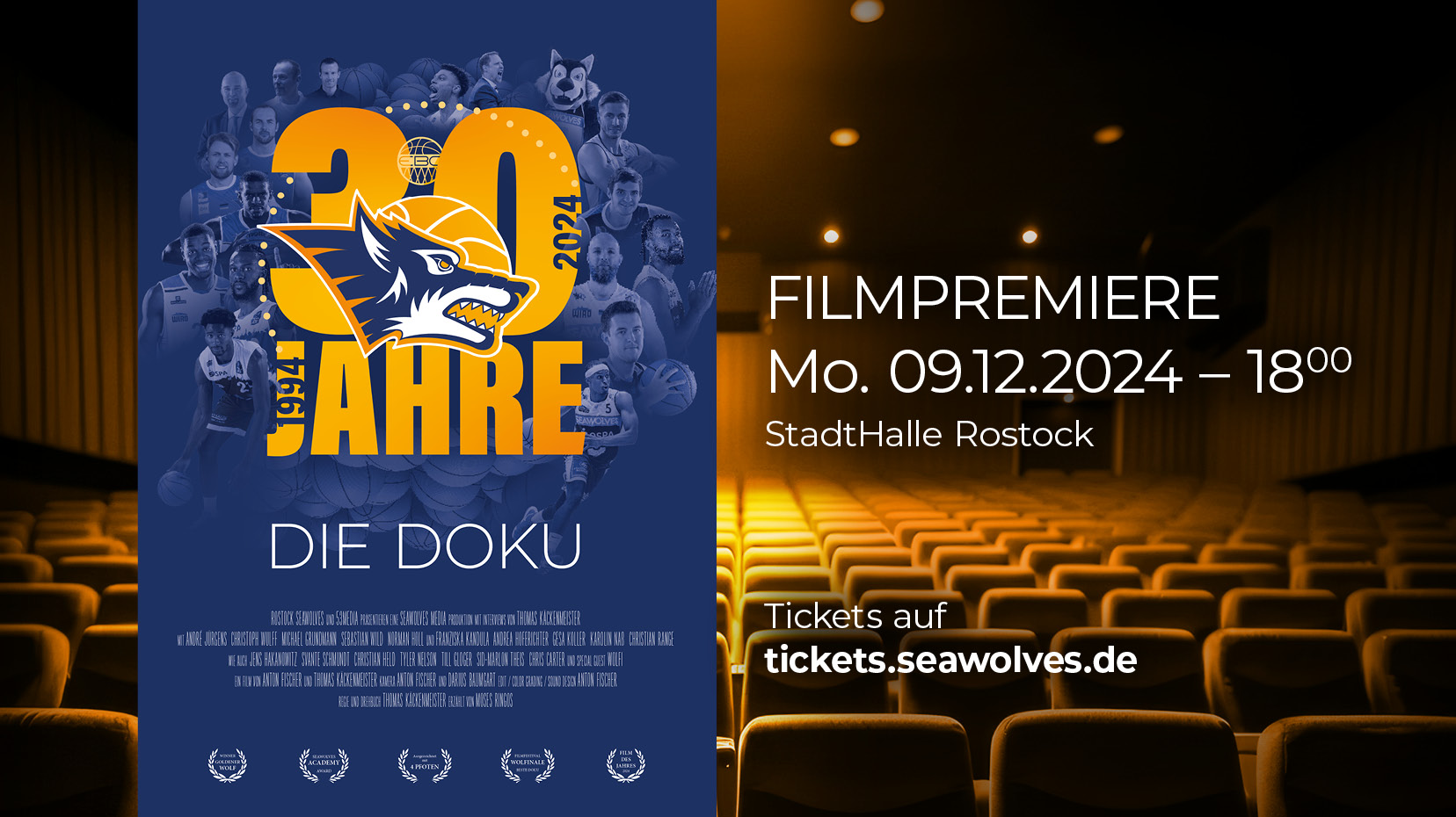 Filmpremiere „30 Jahre Rostock Seawolves“ am 9. Dezember – Jetzt Tickets sichern