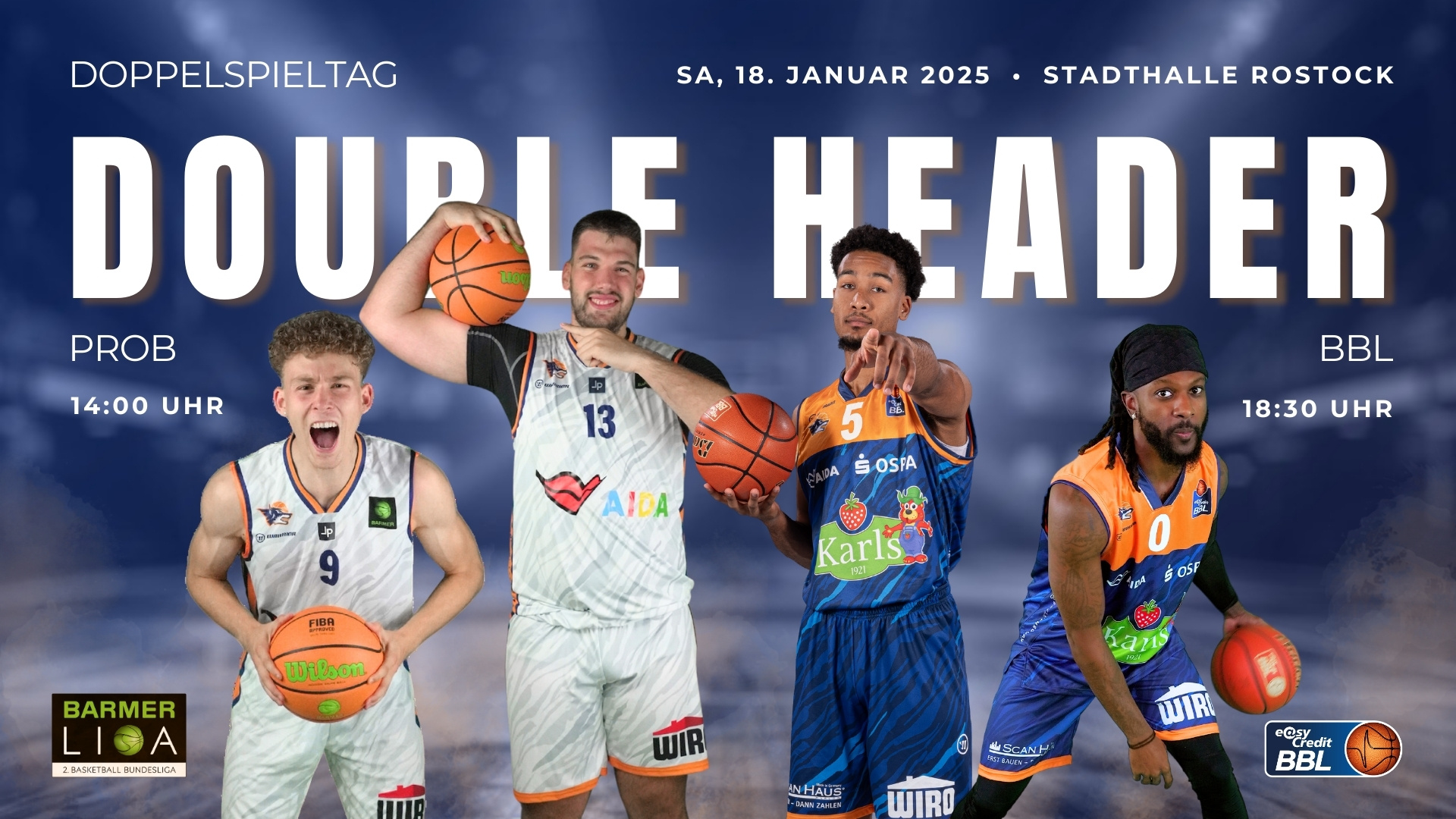 Double Header am 18. Januar: 2x Seawolves Basketball in der StadtHalle Rostock Double Header am 18. Januar: 2x Seawolves Basketball in der StadtHalle Rostock