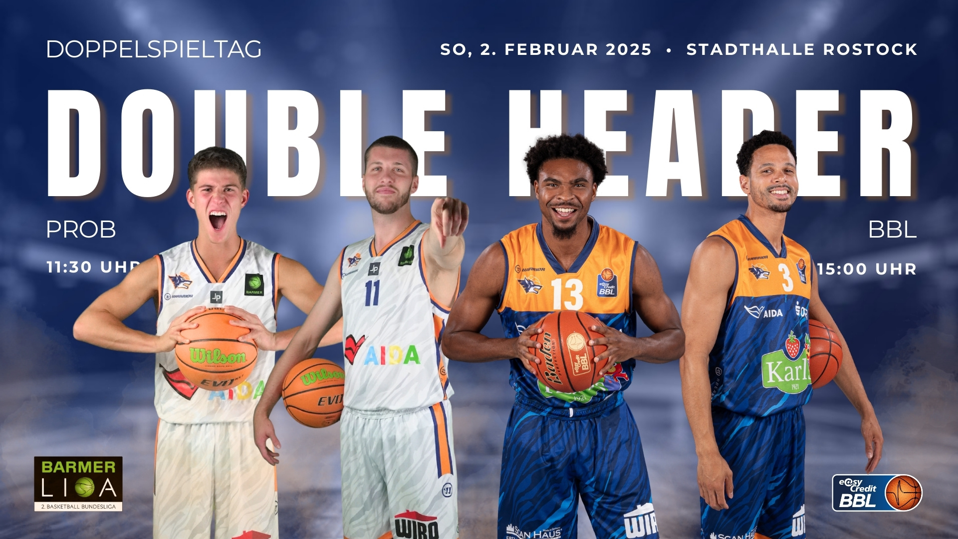 Double Header am 2. Februar: 2x Seawolves Basketball in der StadtHalle Rostock Double Header am 2. Februar: 2x Seawolves Basketball in der StadtHalle Rostock